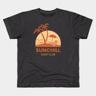 Sun Chill sunchill coast club Beach scenary relax Kids T-Shirt